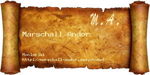 Marschall Andor névjegykártya